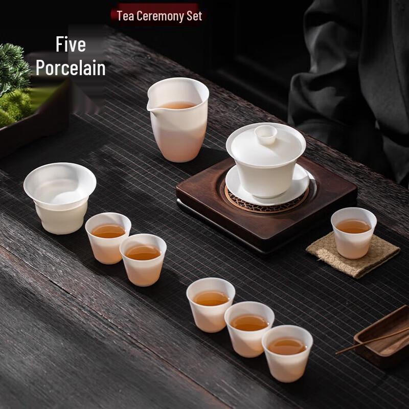 Elegant White Porcelain Kung Fu Tea Set
