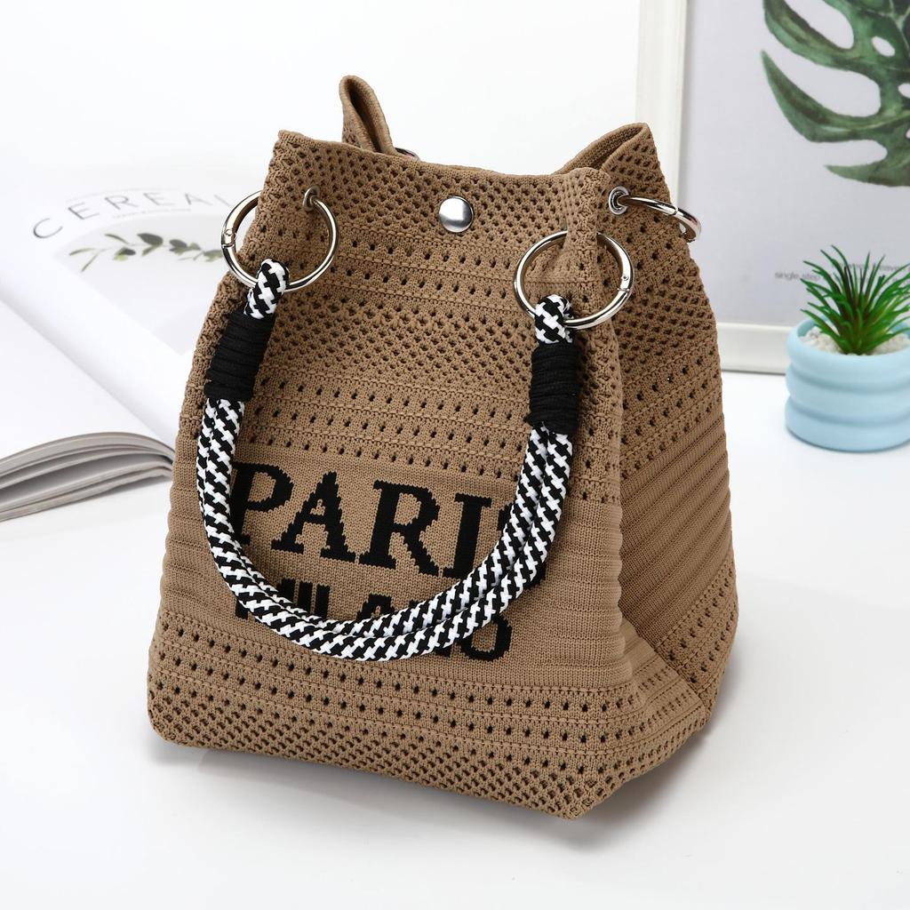 Stylish Women's Knitted Bucket Handbag – Casual, Versatile & Portable