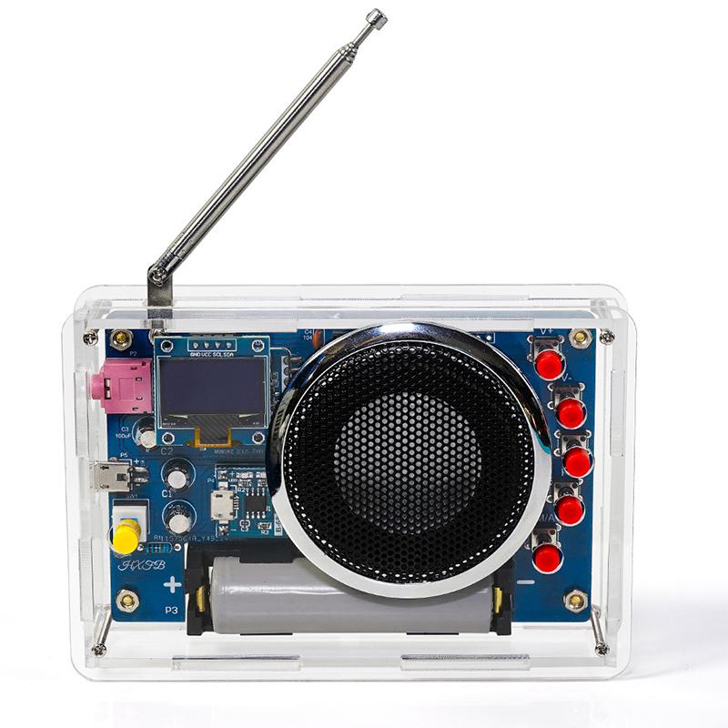 Gør-det-selv FM-radio Kit OLED-display Radio Samlesæt 87-108MHz Genopladelig FM-radio Elektronisk Projekt Loddesæt
