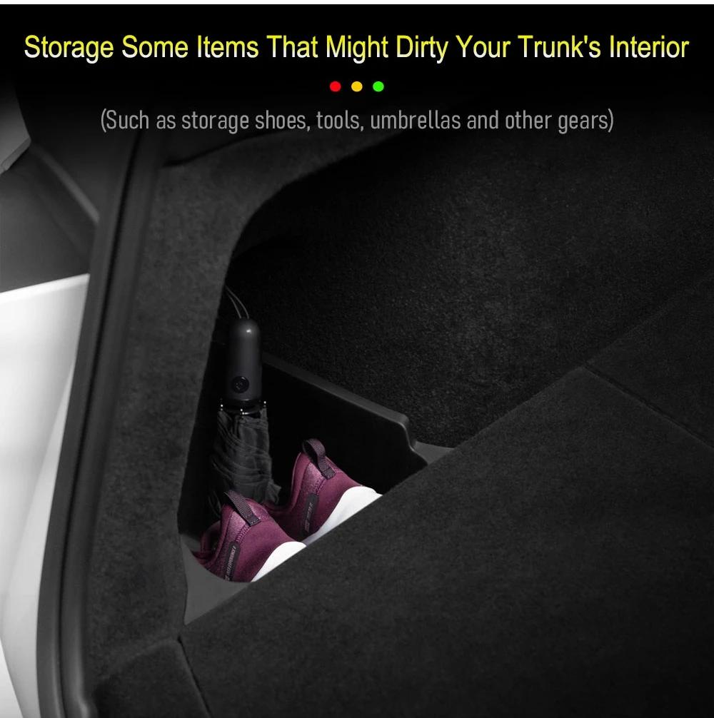 For 2026 2026 Tesla Model Y Trunk Organizer Trunk Storage Bins Rear Trunk Side Storage Box Mats for Model Y Juniper Accessories