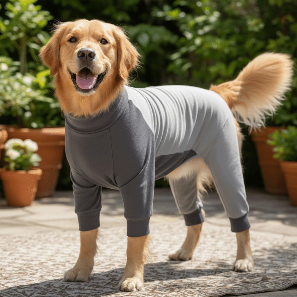 Soft Dog Jumpsuit Long Sleeves Dog Sterilization Suit Dog Four-Legged Pajamas  Spay Recovery