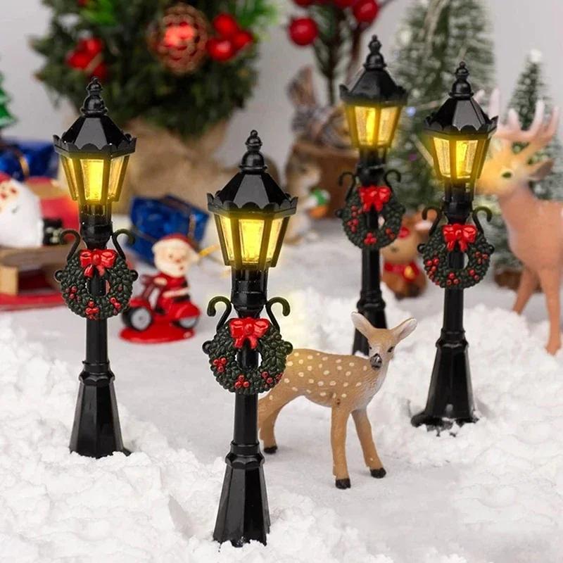 4Pcs/Set Mini Street Light Models Dollhouse Streetlight Micro-Landscape Fairy Garden Accessories