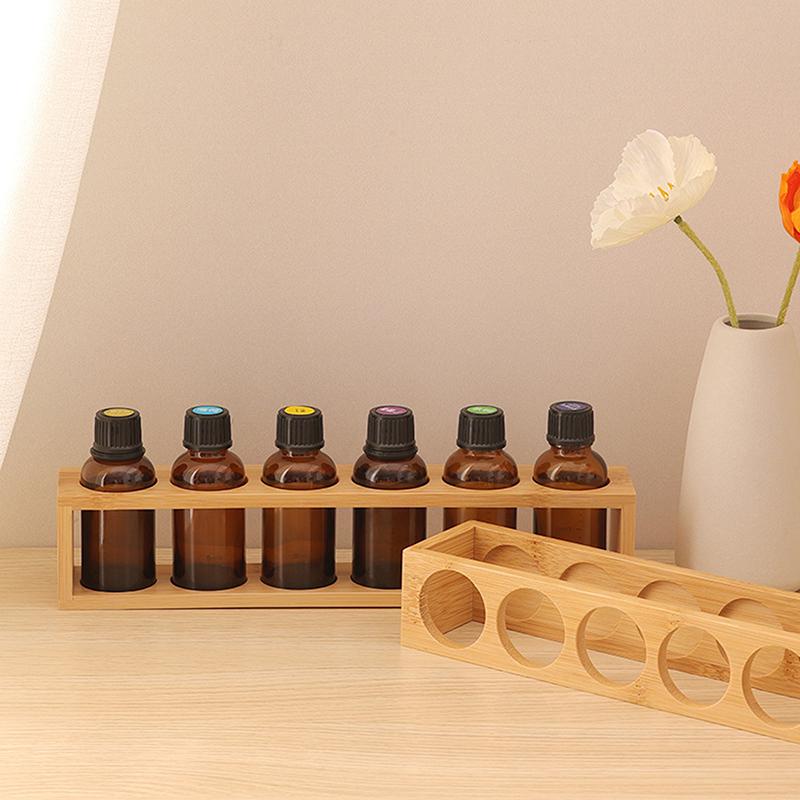 5/6 Holes Wooden Essential Oils Storage Rack Fits 30Ml Bottles Tabletop Display Stand For Aromatherapy Bottles Storage