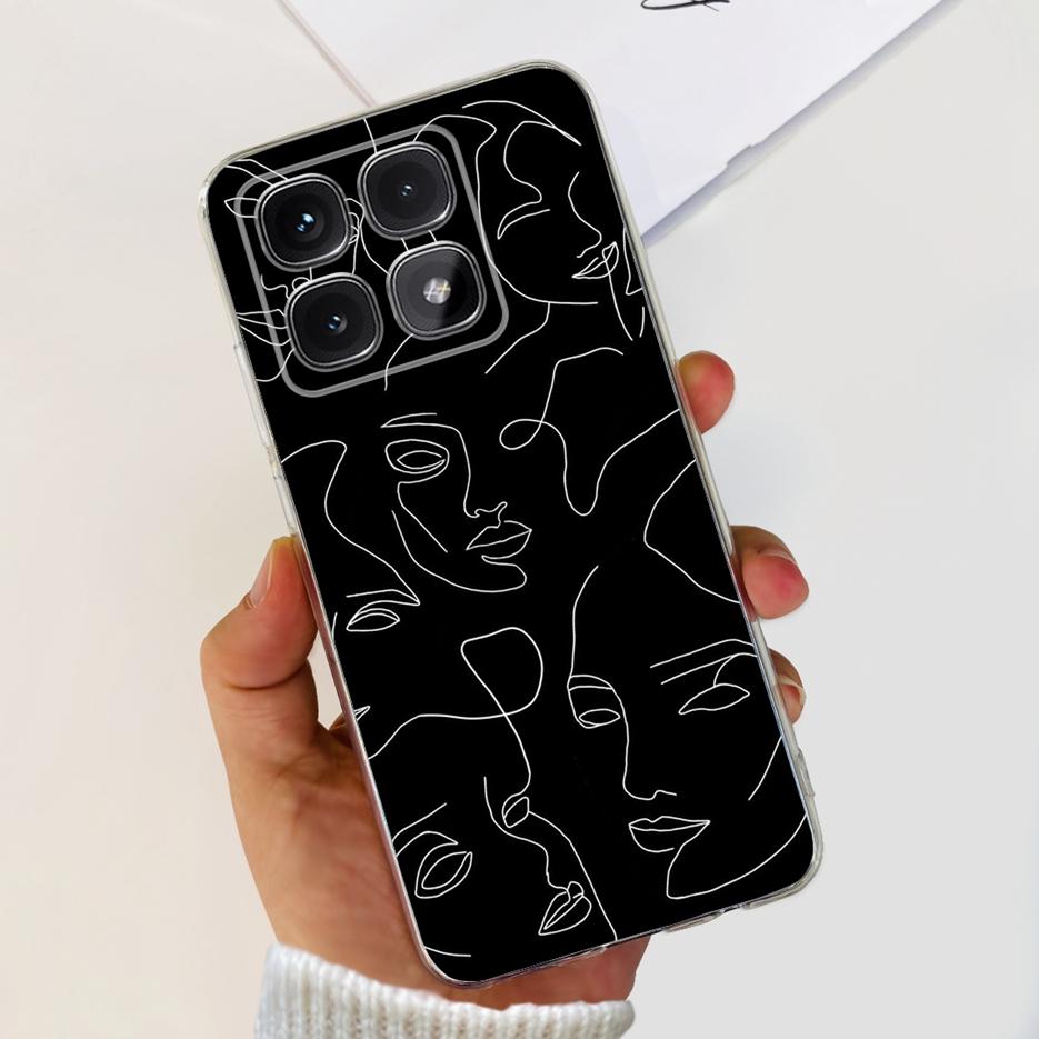 For Xiaomi 14T Pro Case Stylish Flowers Painted Cover 6.67'' Clear Silicone Phone Case For Xiaomi Mi 14T 14TPro Mi14T Soft Shell