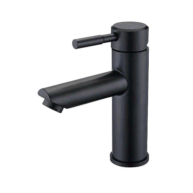 Modern 304 Stainless Steel Waterfall Faucet Matte Black Single Hole Ceramic Valve Core Bathroom Basin Mixer Tap Single Handle (Black,Matte Black) чёрный