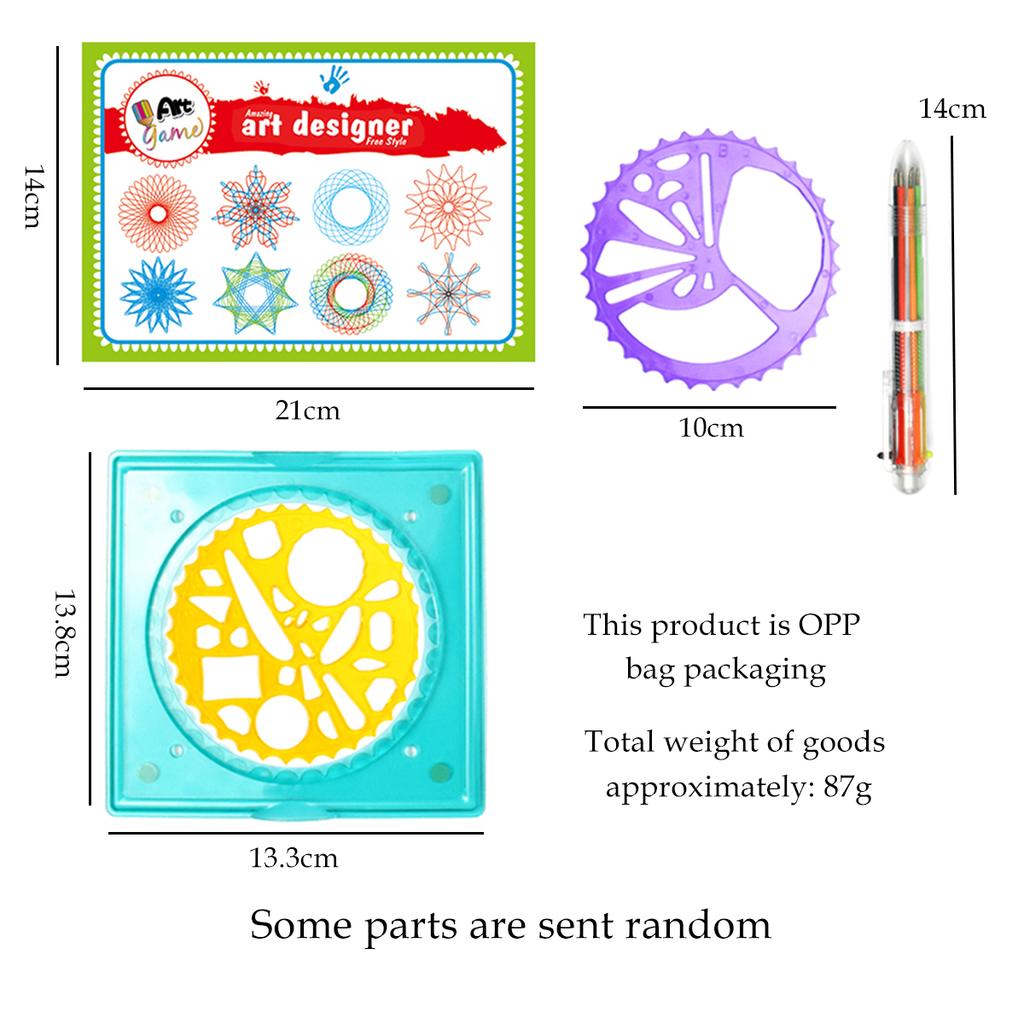 Spirograph Set, Fun Shapes Drawing Art Set Classic Gear Design Drawing Set Toys For Kids 8+ Some Parts are Sent Random