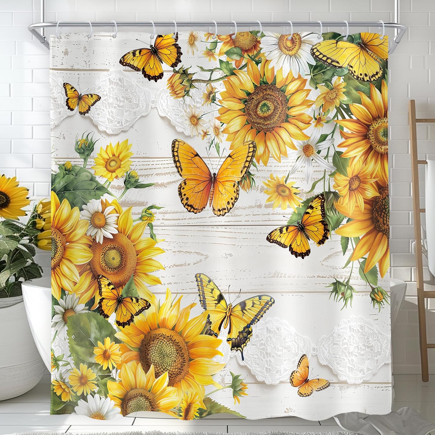 

Teen Shower Curtain Set - Funny Inspirational Quotes, Black/White Abstract Design,with 12 Hooks, Neutral Youth Bath Decor W90XH180cm