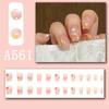 Winter fresh and simple pure lust style bride dance wear nails rainbow love rose fake nails