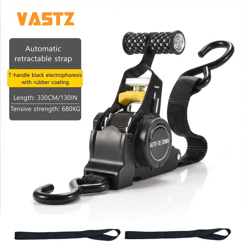 Car Automatic Retractable Tensioning Strap For Cargo Truck Motorcycle Transport Heavy Duty Quick Retract Tangled - Free Webbing