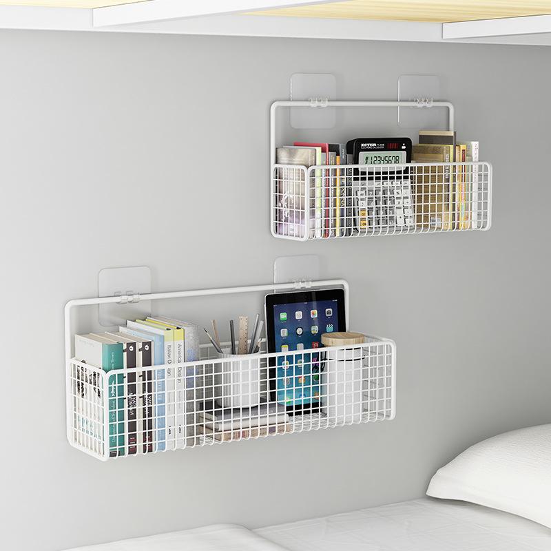 

Black Wall Mounted Bathroom Shelf Shower Shampoo Rack Toilet Accessories Kitchen Perforated Free Condiment Storage Basket
