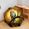 1 PC Automatic Folding Umbrella - Owl Moon Night Pattern, Portable & Foldable Design with 8 Ribs, Christmas Birthday Gifts