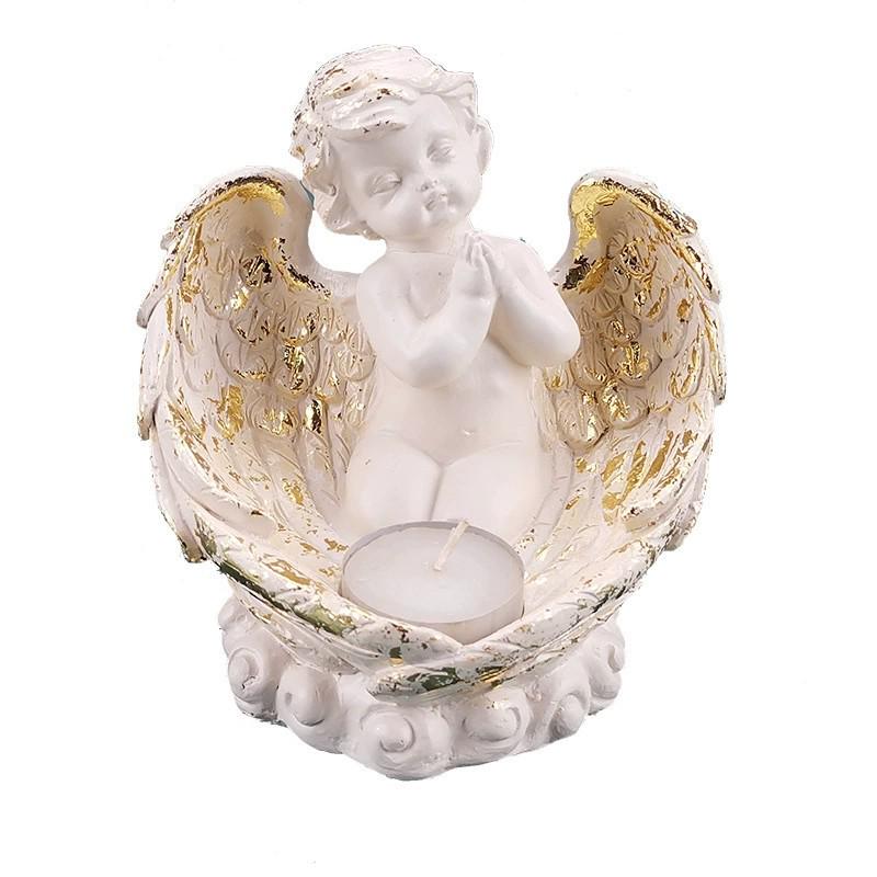 Angeli Nordici in Resina LED Portacandele Ornamenti per Decorazione Soggiorno