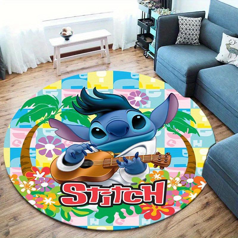 1 szt. Okrągły dywanik podłogowy ze wzorem Lilo i Stitch, Mata podłogowa do sypialni i salonu, Dywanik dekoracyjny do pokoju zabaw, sypialni, salonu, Estetyczny pokój
