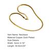 Unisex Fashion Gold Plated Polished Necklace Link Chain Jewelry Gift for Banquet