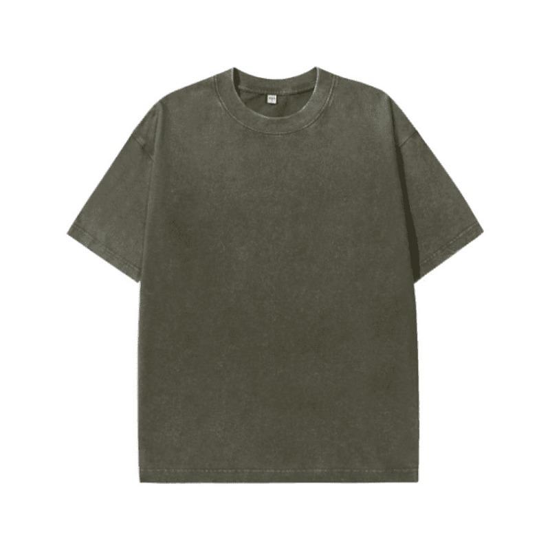 Herren Schweres Gewaschenes Vintage Lockeres Drop Shoulder Kurzarm T-Shirt