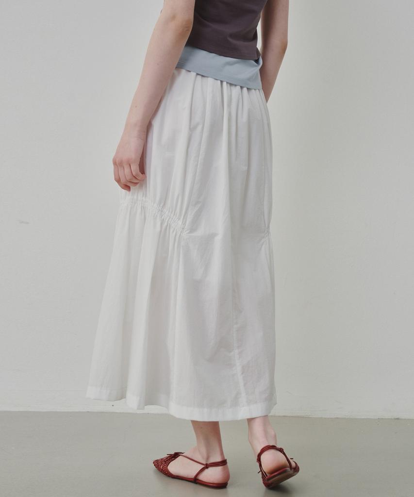 Ollibeudeollibeu Shirred Nylon Long Skirt Ow6Ms6210
