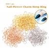 Charms para Unhas Piercing Cor Mista Anel Pendente para Unha Liga Metálica Joias para Unhas Glitter Unhas 3D Strass Decoração de Arte para Unhas