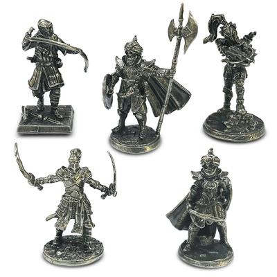 White Copper Metal Warrior Arab Knight Soldier Model Miniature Figurines Board Pieces Car Decoration Gift Decorative Figurines