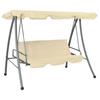 vidaXL Hollywood Swing with Sun Canopy Sand White