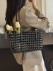 Hand-Woven PVC Shoulder Bag: French-Style Basket for Beach or Market