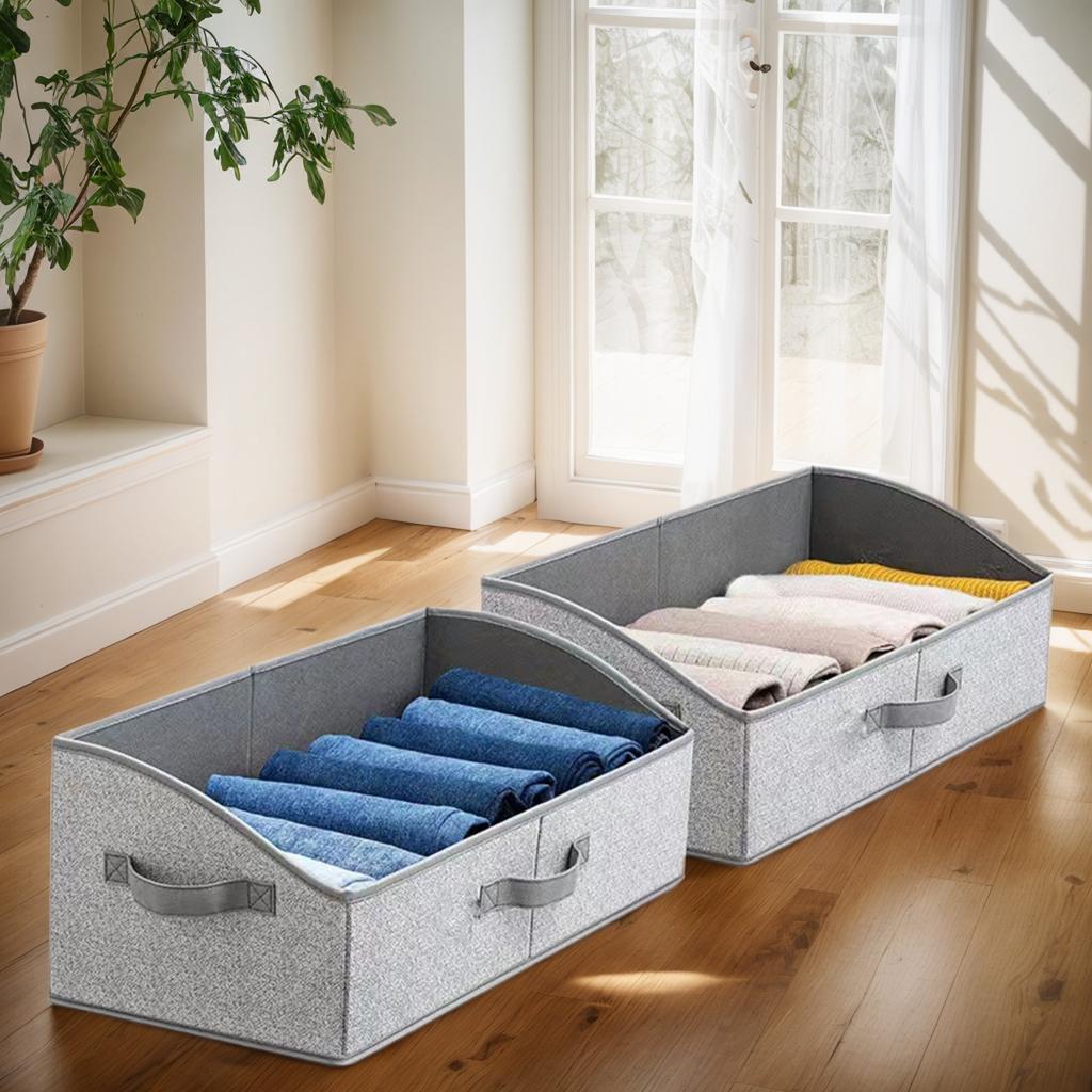 Closet Storage Bins for Shelves Trapezoid Storage Bin Closet Shelf Organizer for Clothes Toy Towel Book Baby Clothing