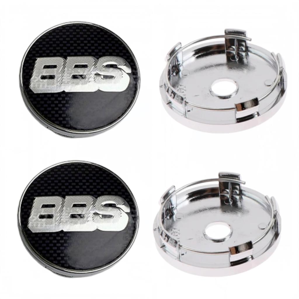 4 Stück 60mm BBS Logo Emblem Plakette Auto Radnabendeckel Räder Radkappen Auto Nabenfelgenabdeckung Ersatz Auto Zubehör