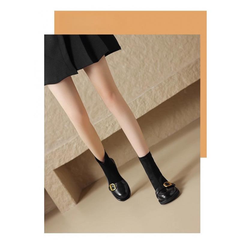 

Кожаные короткие ботинки женские осень 2025 новые ботинки Мартина на платформе толстый каблук корейские маленькие голые ботинки высокий каблук тонкие ботинки 40