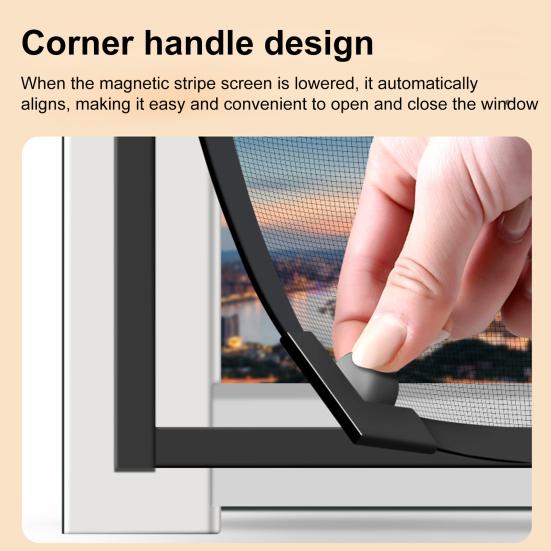 Yousheng Magnetic Gnat Proof Window Screen Breathable Adhesive Mounting No Drilling Home Office Bedroom Fly Protection Mesh Window Frame Curtain