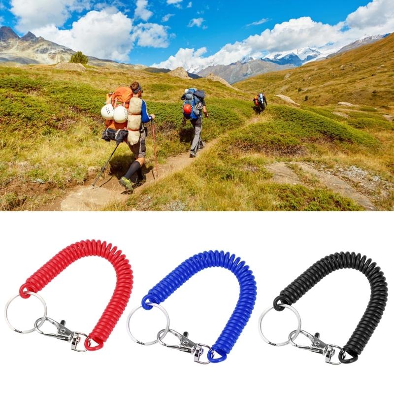 Stretchy Spirals Keyring, Retractable Keychains Coil Spring Keychains Nickelplate Key Hook Color Keychains for Backpacks