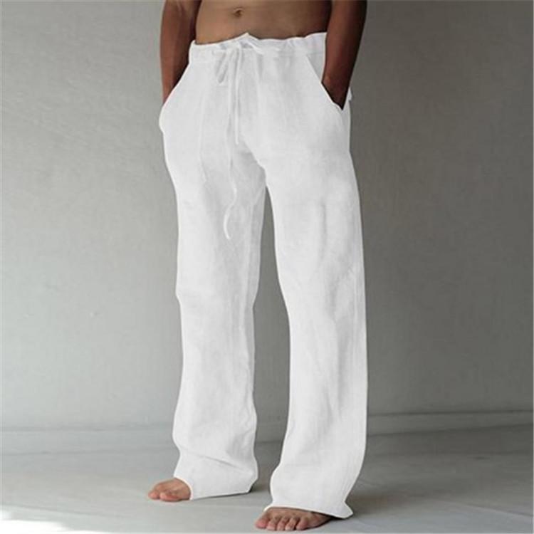 Herren Europäischer & Amerikanischer Neuer Stil Jugend Baumwolle Leinen Kordelzug Lockere Freizeit Hose: Trendy & Vielseitig