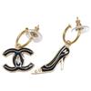 CHANEL 02A Coco Pumps Heel Earrings earring Black / goldUsed