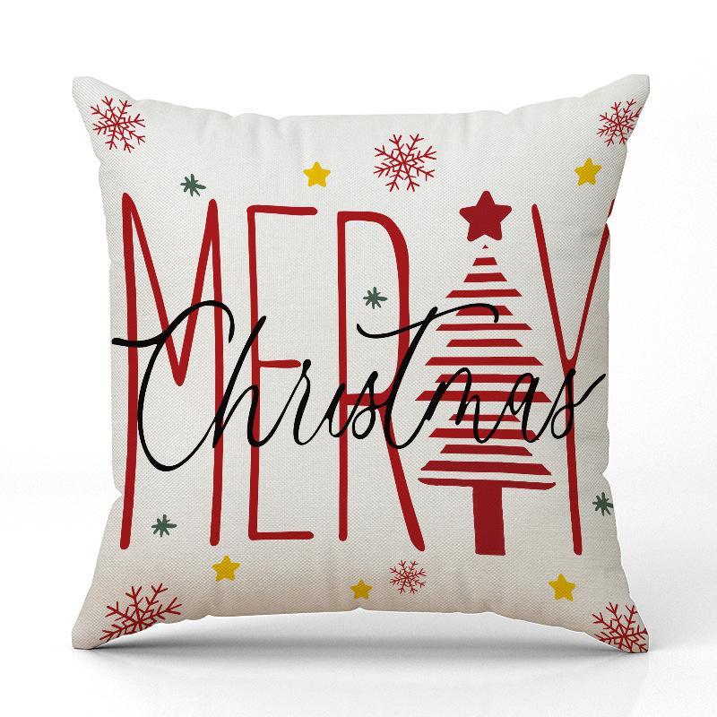 New Nutcracker Christmas Pillowcase Linen Printed Pillowcase Festive Room Sofa Decoration Cushion Cover