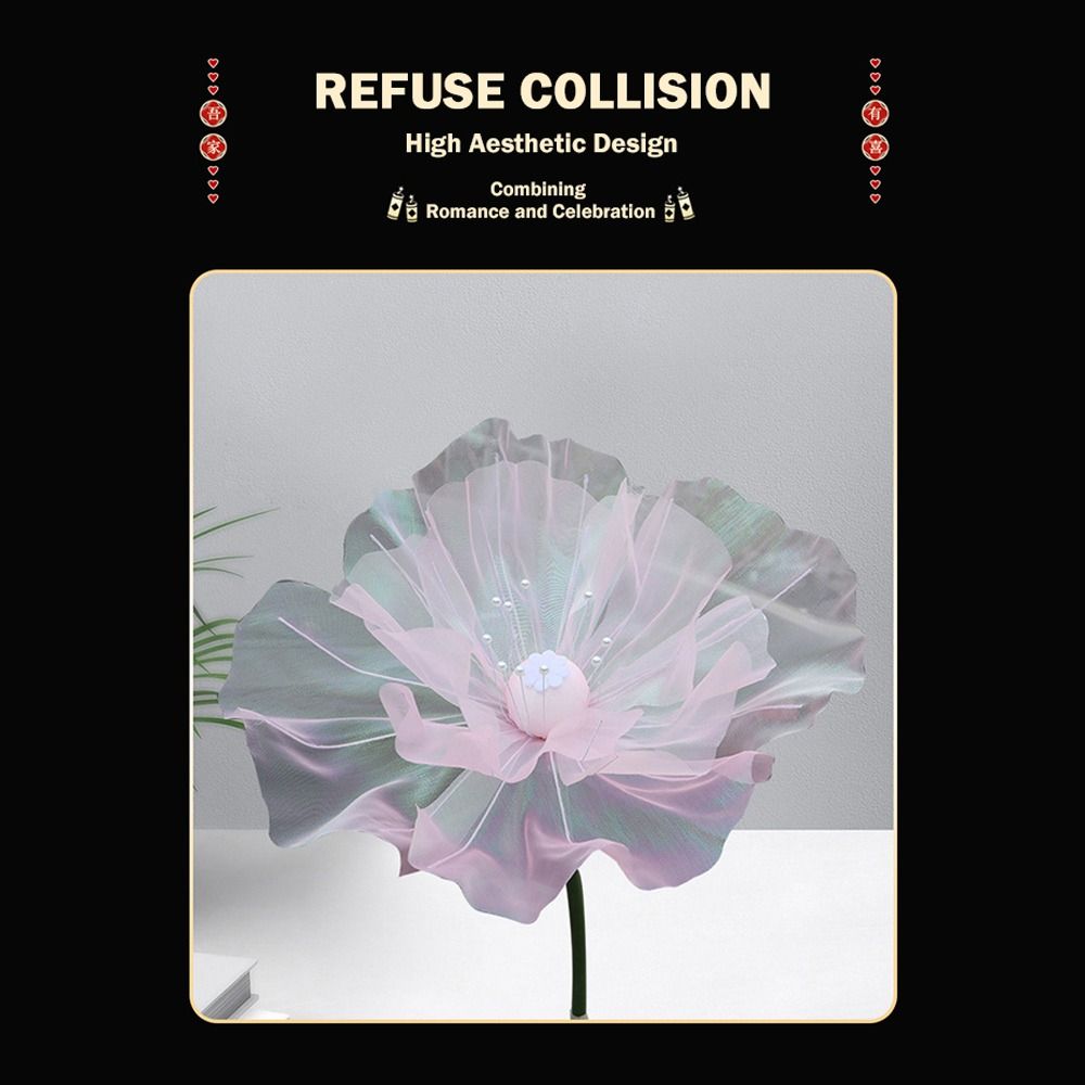 Hollow Design Artificial Flower 50cm Big Simulation Flower Silk Mesh Flower Wedding Decoration