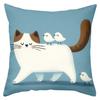 1 Pieces Cute Cat With Birds Pillow For Home Decor Polyester Pillowcase, Sofa Decorative Cushion Cov Headboard Pillow