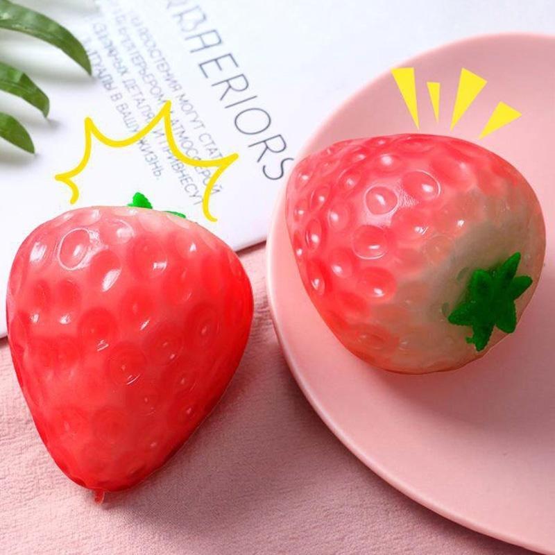 Strawberry Mango Squishy Color Changing Squishy Toys Stress Relief Fidget Toys ASMR Squeeze Fruit Party Gifts