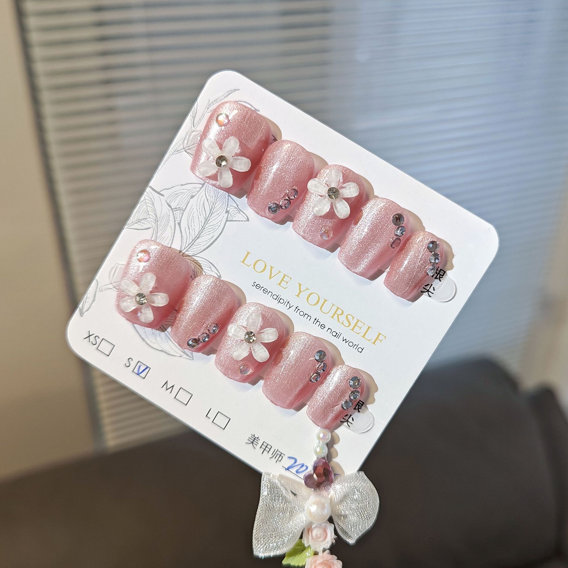 10 PIÈCES Blush Photothérapie Fait Main Blush Papillon pour les Yeux Ongles Faux Papillon
