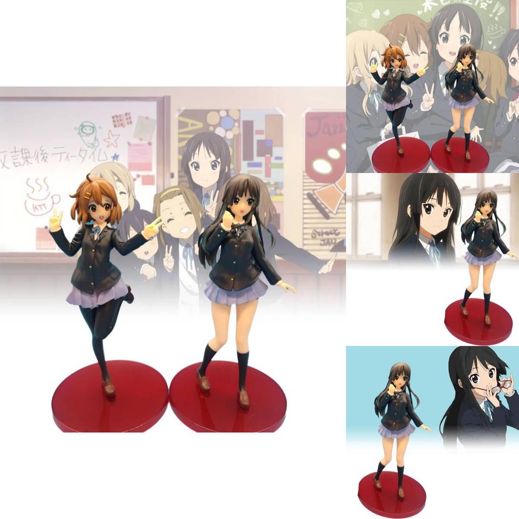 High Quality Coreful Pvc Figurine Of Yui Hirasawa And Mio Akiyama With Stunning Red Base