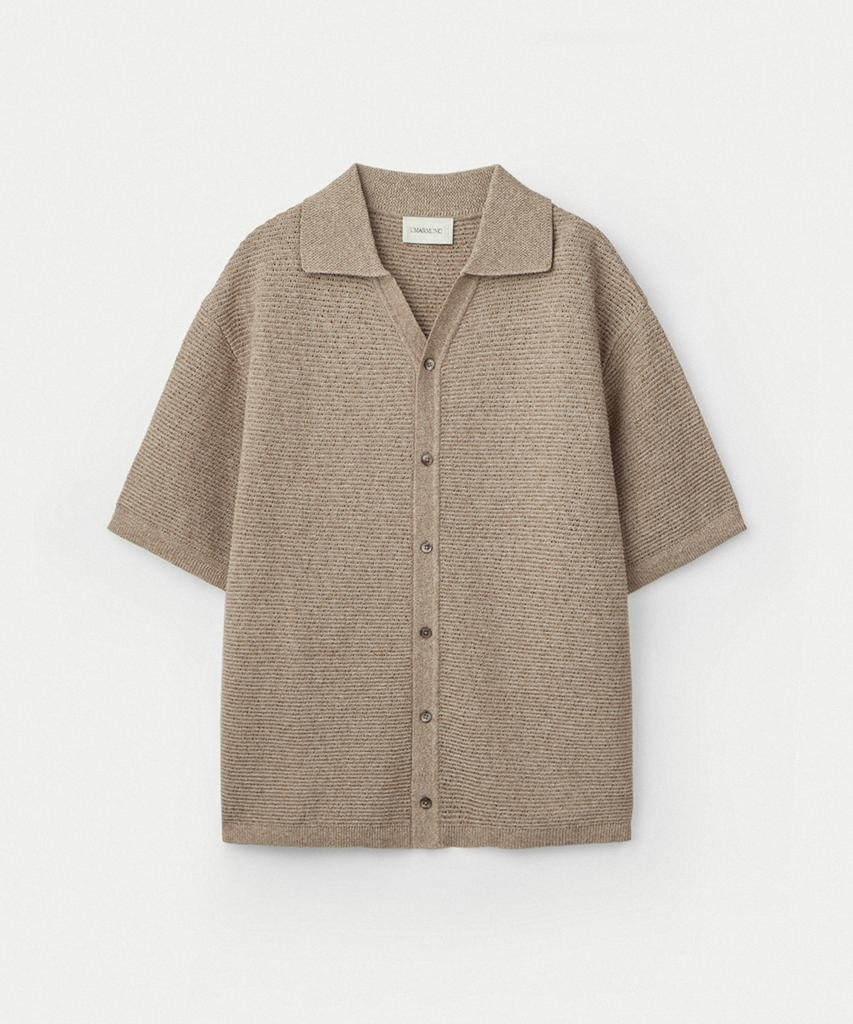 Umarmung Cotton Crochet Half Sleeve Shirts_Oatmeal