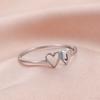 Fashion Stainless Steel A-Z 26 Letters Rings Double Heart Hollow Women Ring For Women Charm Wedding Finger Jewelry Gift