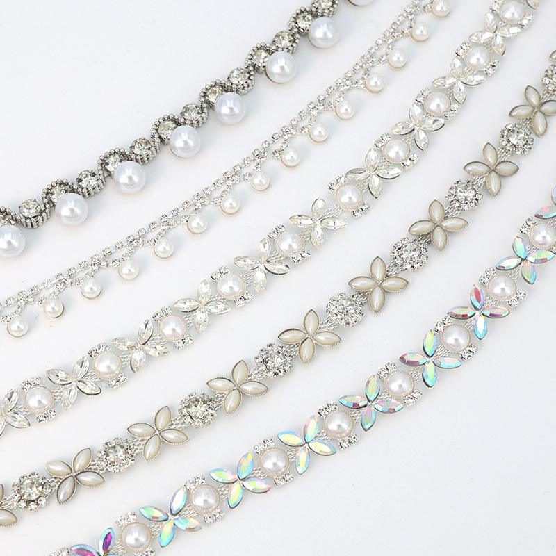 Αλυσίδα από Στρας με Πέρλες και Διαμάντια για Ρούχα και Αξεσουάρ DIY