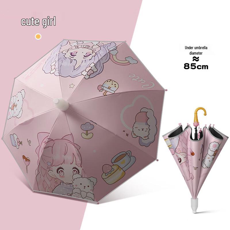 Kids Cartoon Long Handle Sun & Rain Umbrella