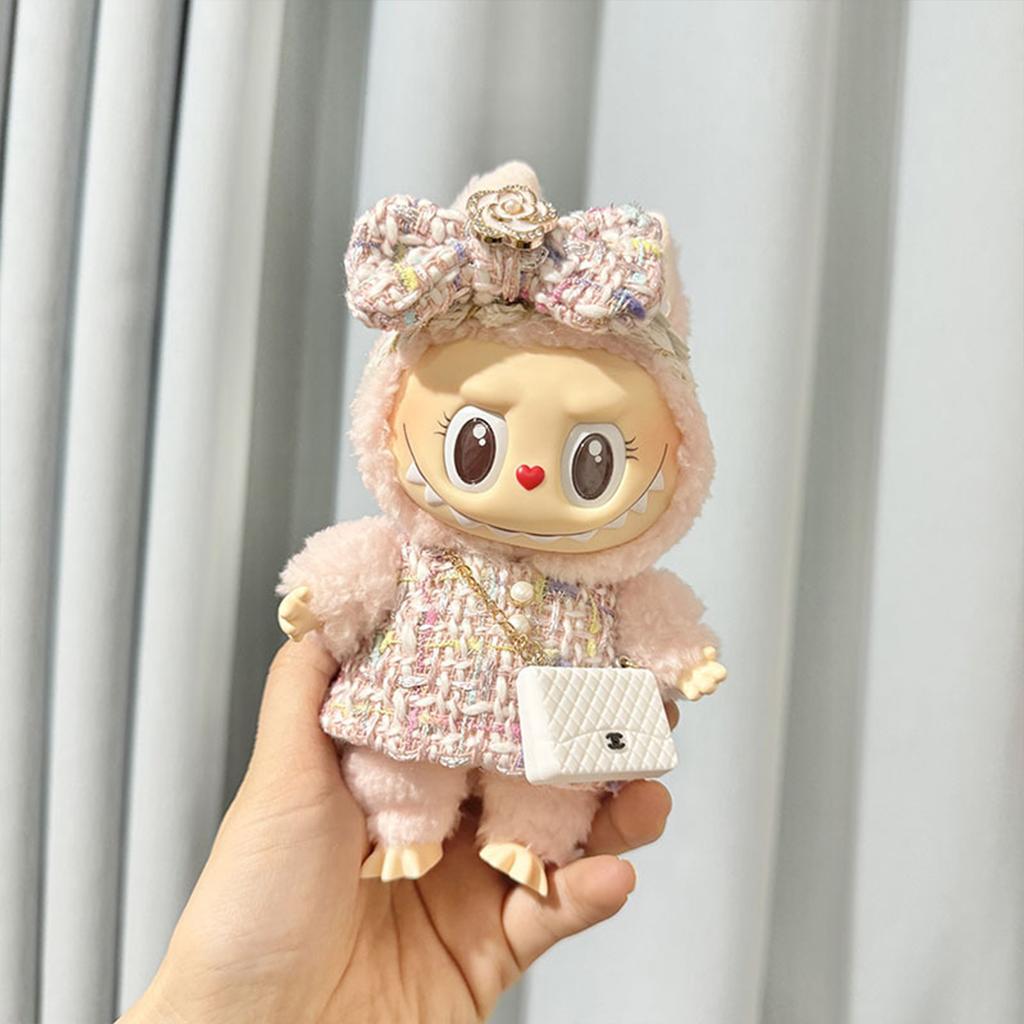 Doll Clothes Compatitable with Labubu 6.7 Inches Cute Doll Dress Up Clothes Doll Accessories for Labubu Plush Doll(NO Doll)