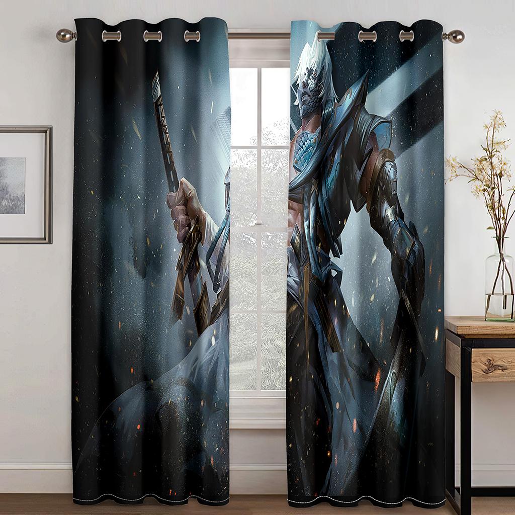 Game Cool Boy Luxury Cartoon Animation Window Curtains For Living Room Bedroom Bathroom Kicthen Door Home Decor On Sale 2Pieces
