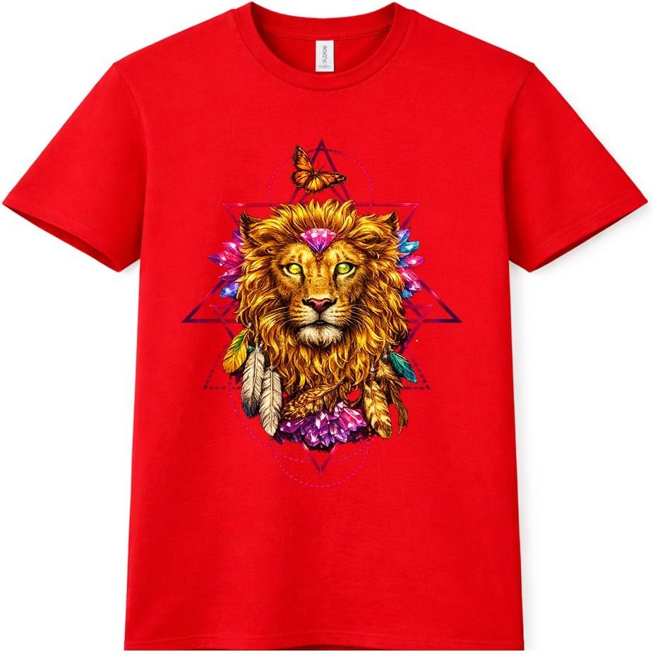 Boho Lion T Shirt Sacred Geometry Unisexdala Mystical Spiritual Graphic Tee 4XL