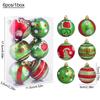 6Pcs 6cm Red Green Christmas Balls Ornament Xmas Tree Hanging Pendants 2025 Christmas Decoration For Home New Year Party Gifts