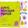 Ruibytree 30 Sheets Printable Clear Vinyl Sticker Paper for Inkjet Printers,Transparent Paper of 8.5x11 "DIY Personalized Self-adhesive Paper That Is