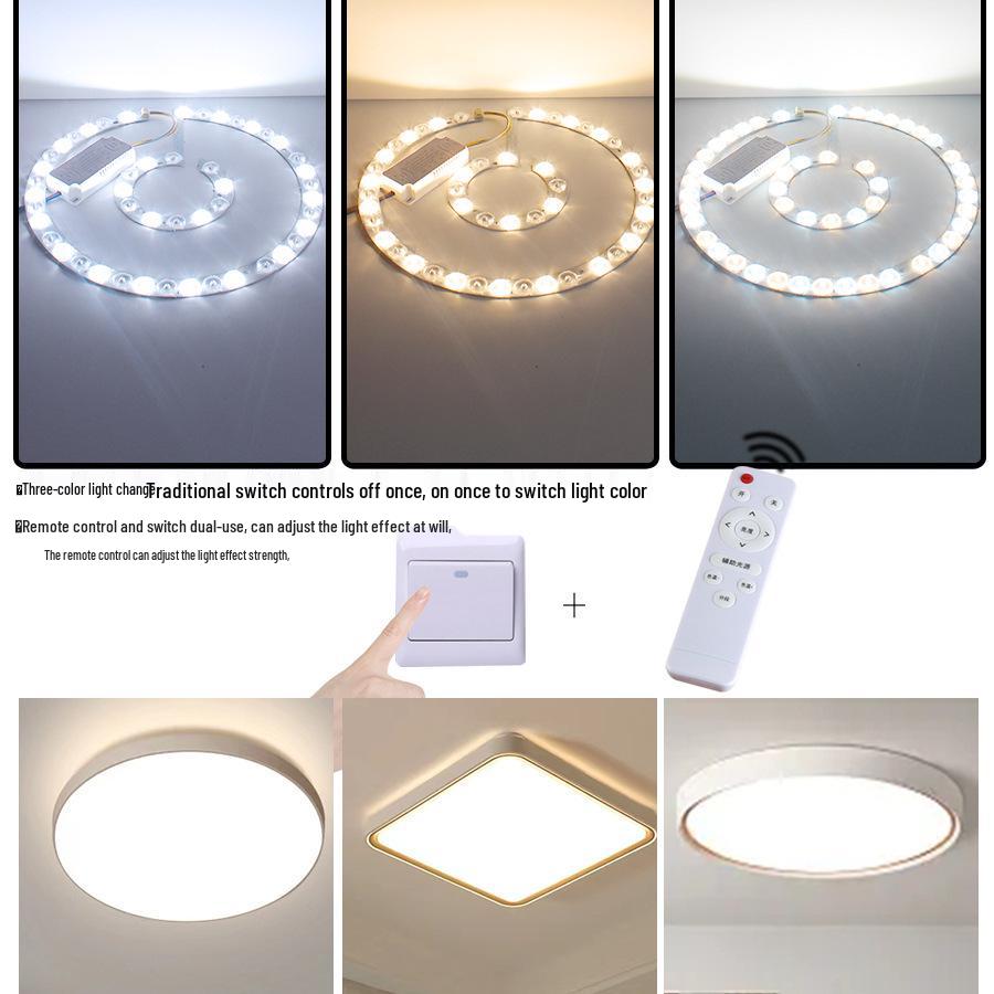Ceiling LED Light Replacement Panel with Tricolor Changing Beads for Living Rooms