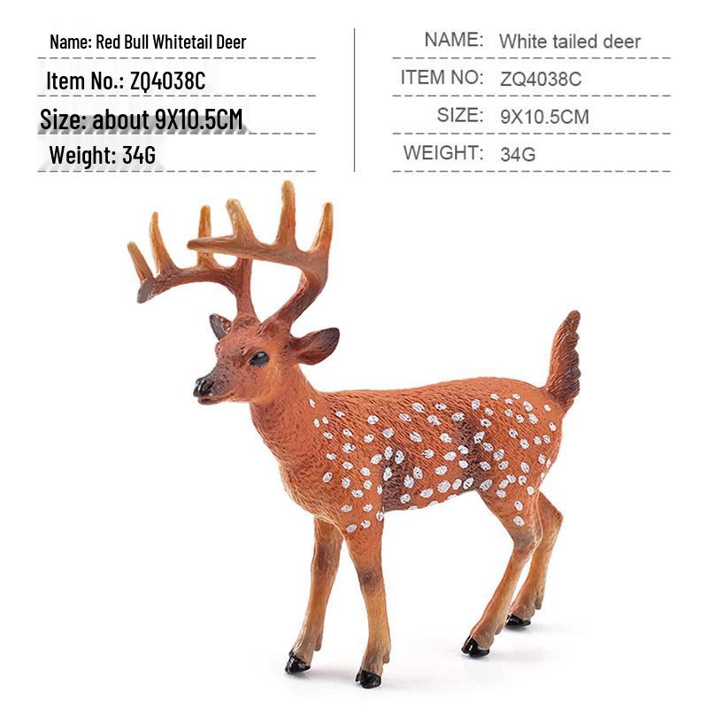 Simulated Christmas Reindeer and White-Tailed Deer Ornament Set