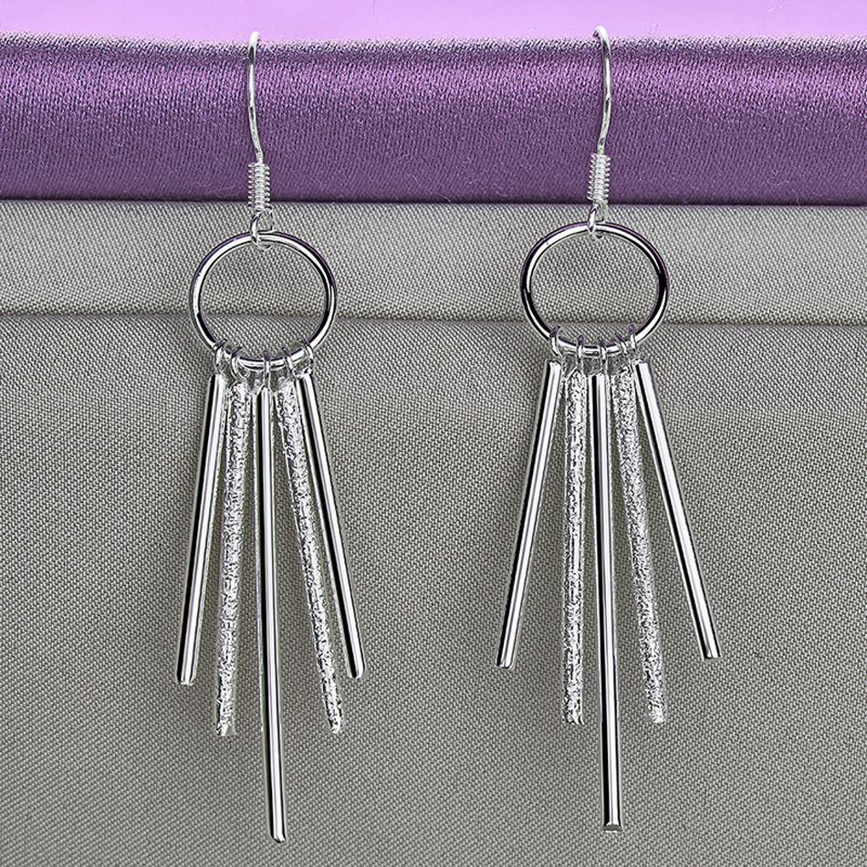 

CHSHINE стерлингового серебра 925 пробы, матовые серьги-цилиндры, очаровательные украшения для женщин, свадебная вечеринка, модные серьги 1.50*4.80cm