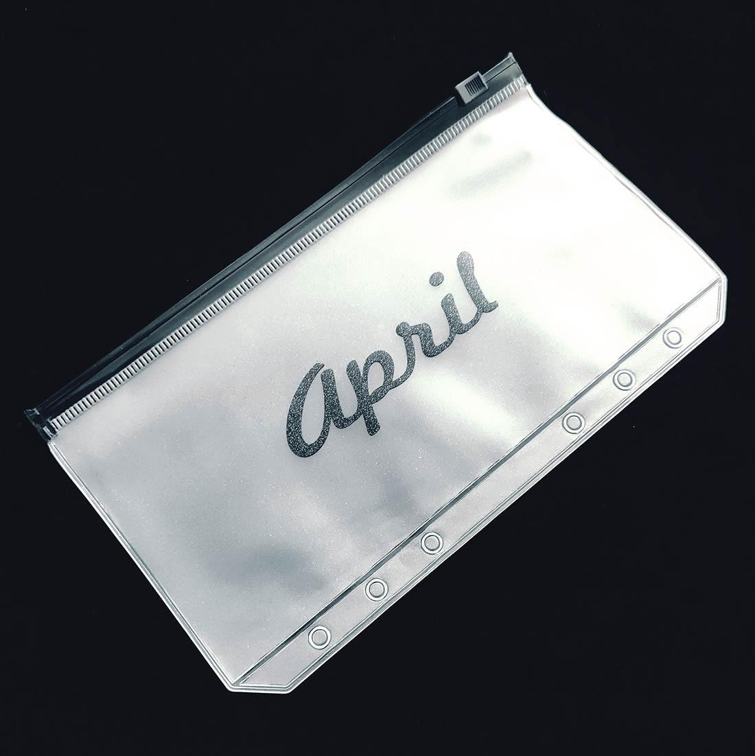 Планировщик наличных на 6 месяцев, карманный органайзер для файлов, папка для хранения, прозрачный чехол из ПВХ с вкладышами на молнии, папка для хранения документов April